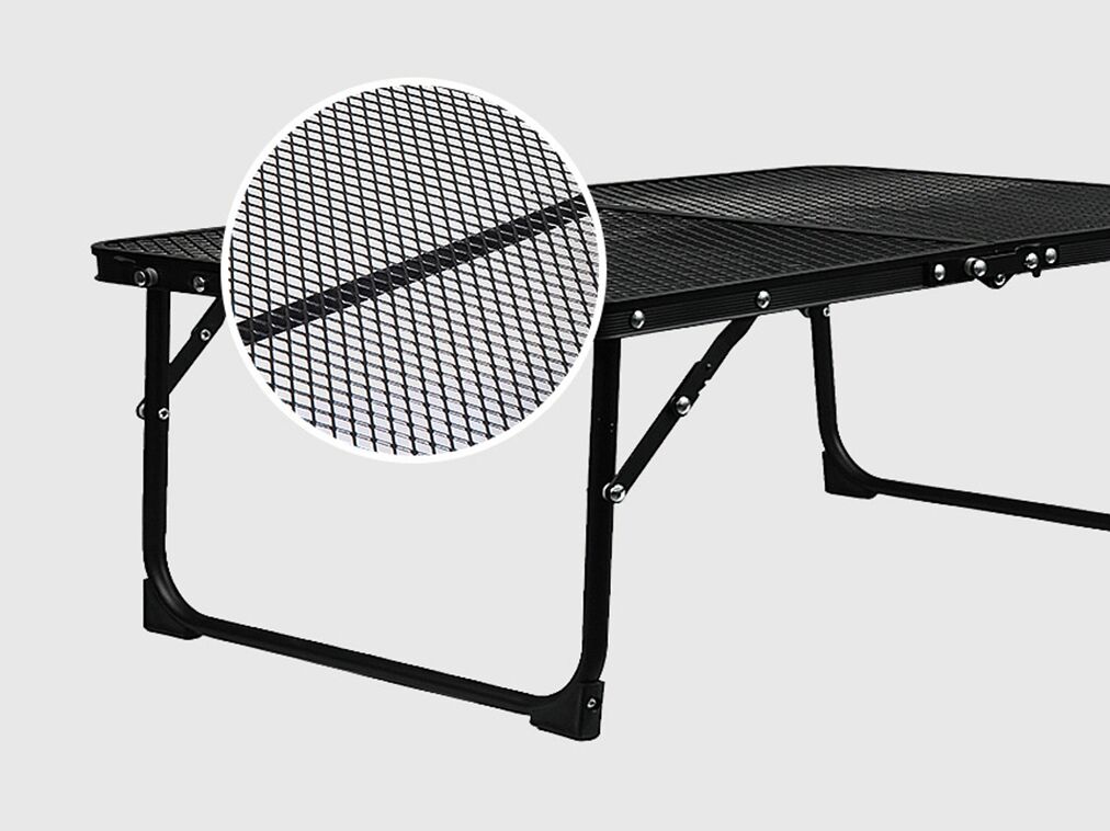 Klappbarer Campingtisch aus Stahlgeflecht, ultraleichter Picknicktisch