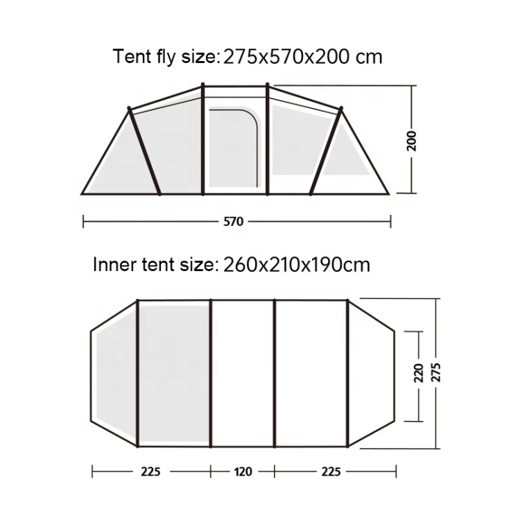 Outdoor-Camping-Tunnelzelt mit Schneefangzelt