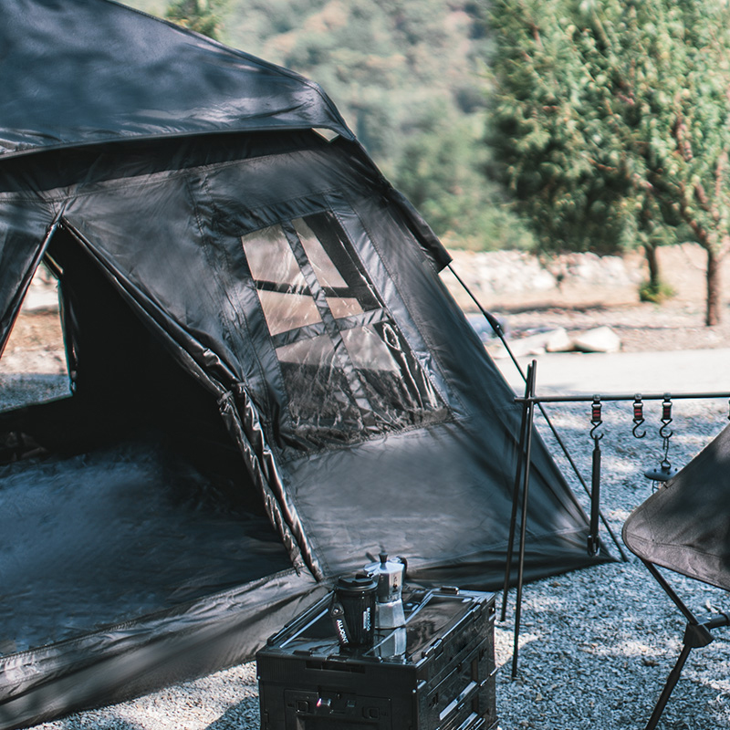 Verdicktes, schweres Campingzelt, automatisches Zelt für 3–4 Personen mit 2 Türen und 4 Fenstern