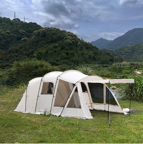 Outdoor-Camping-Tunnelzelt mit Schneefangzelt