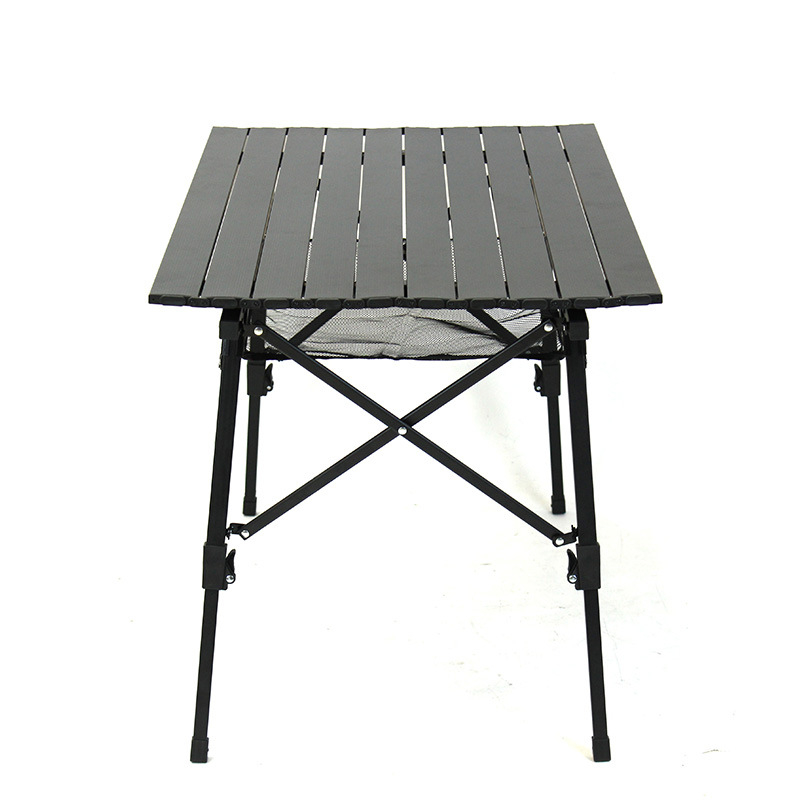 90 cm schwarzer aufgerollter Aluminium-Campingtisch mit Aufbewahrungstasche