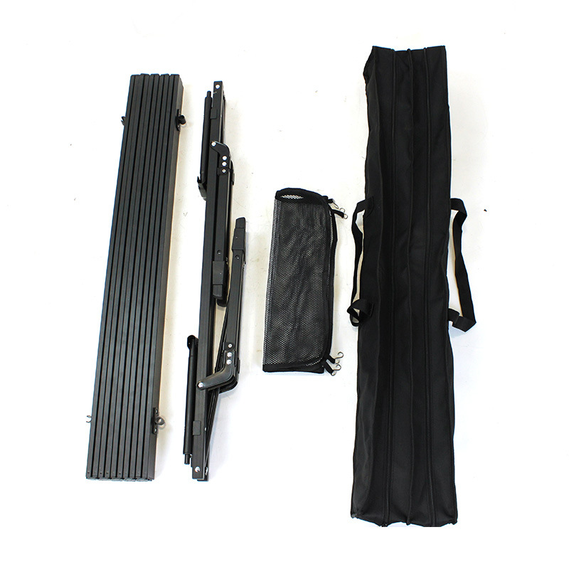 90 cm schwarzer aufgerollter Aluminium-Campingtisch mit Aufbewahrungstasche