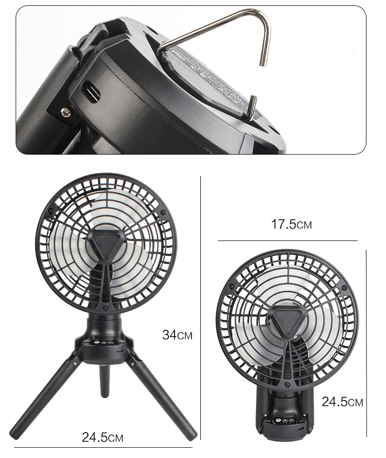 Mini-USB-Campingventilator mit LED