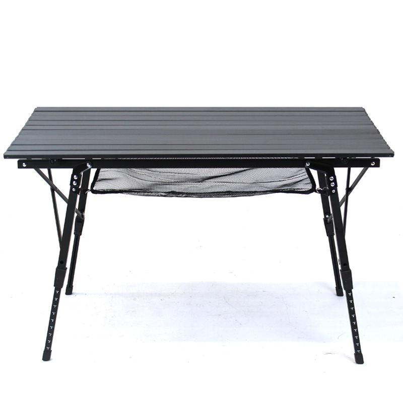 90 cm schwarzer aufgerollter Aluminium-Campingtisch mit Aufbewahrungstasche