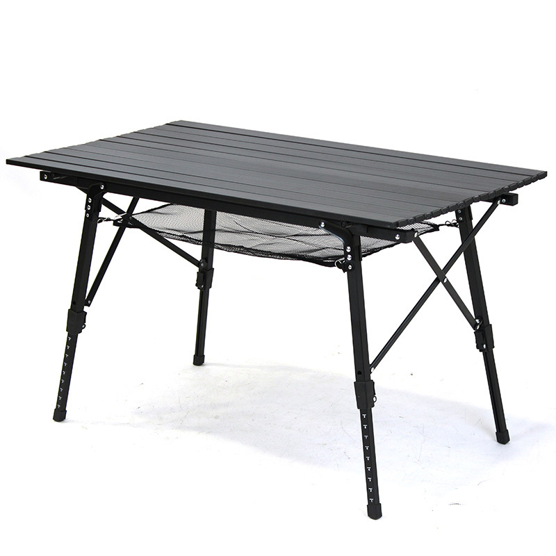 90 cm schwarzer aufgerollter Aluminium-Campingtisch mit Aufbewahrungstasche