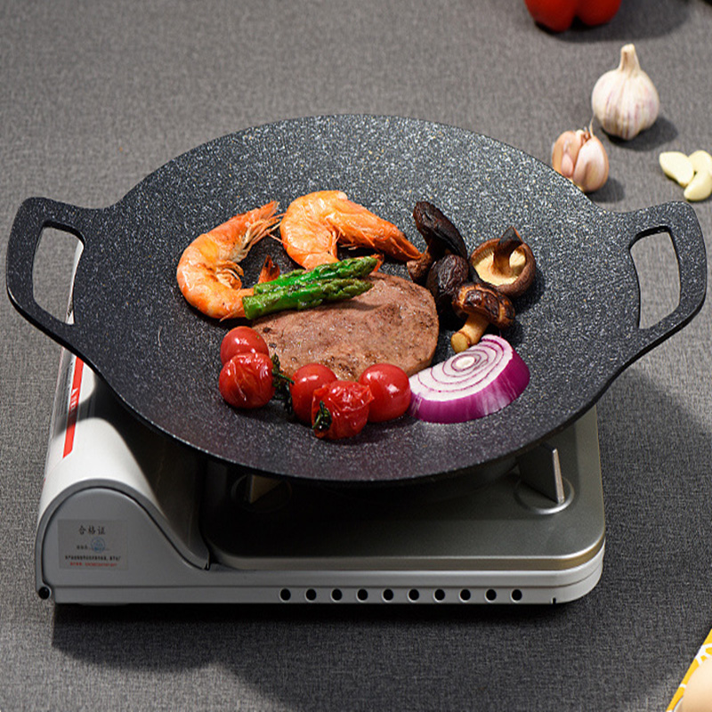 Tragbare Camping-Kochpfannen aus Eisen, BBQ-Grilltopf