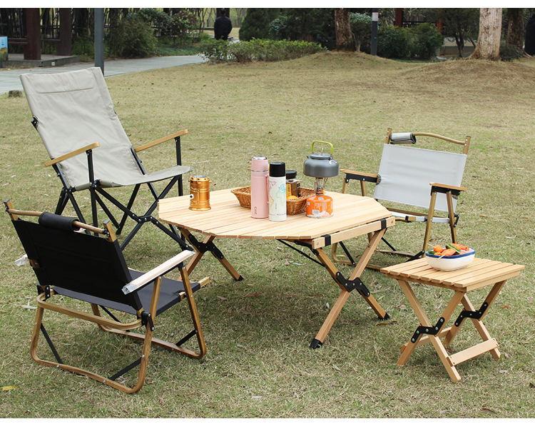 Eierrollentisch aus Buchenholz für Camping-Picknicktisch