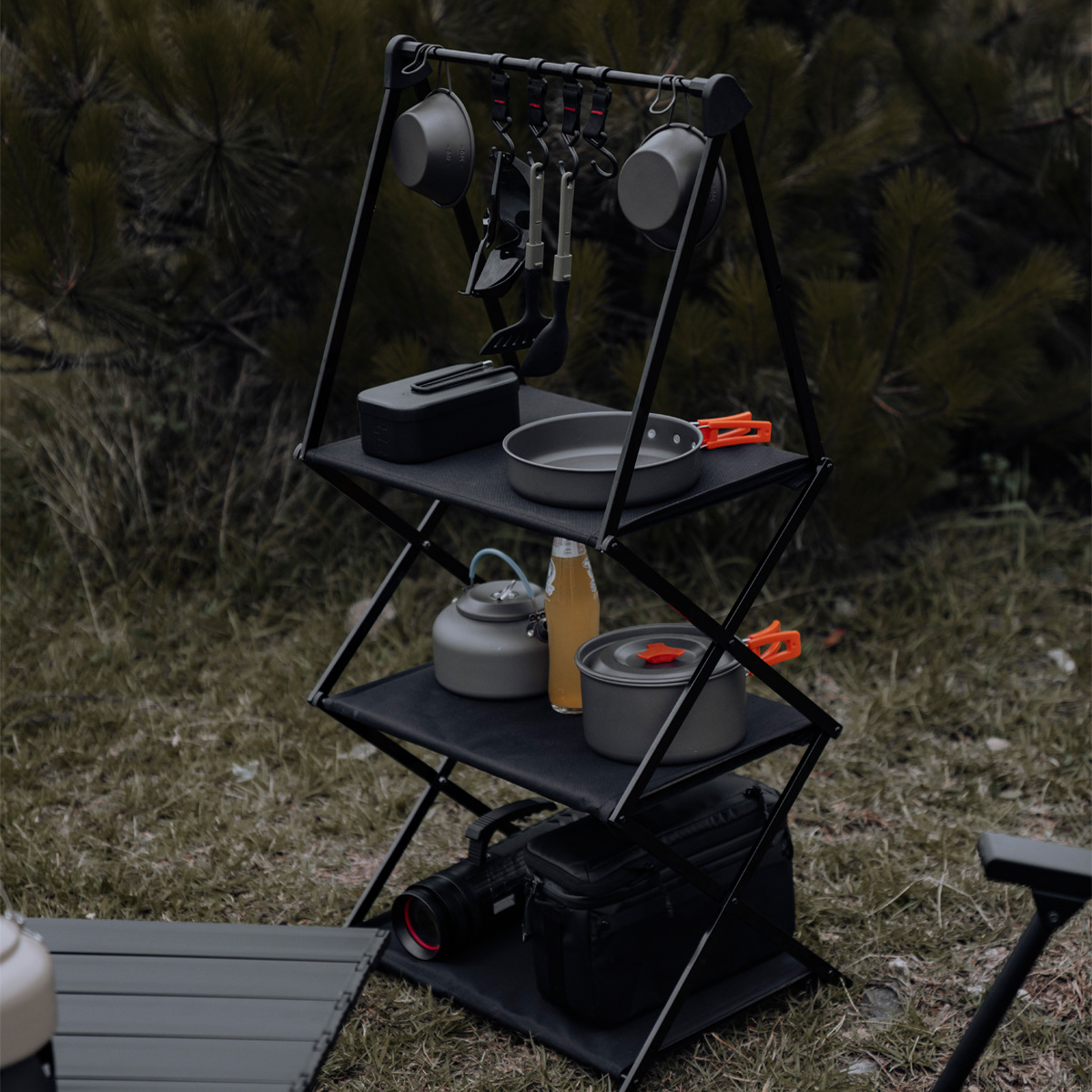 Klappbare Camping-Lagerregale aus Aluminium: Doppel- und Dreifachschicht
