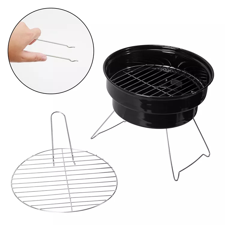 Runder Camping-Holzkohlegrill
