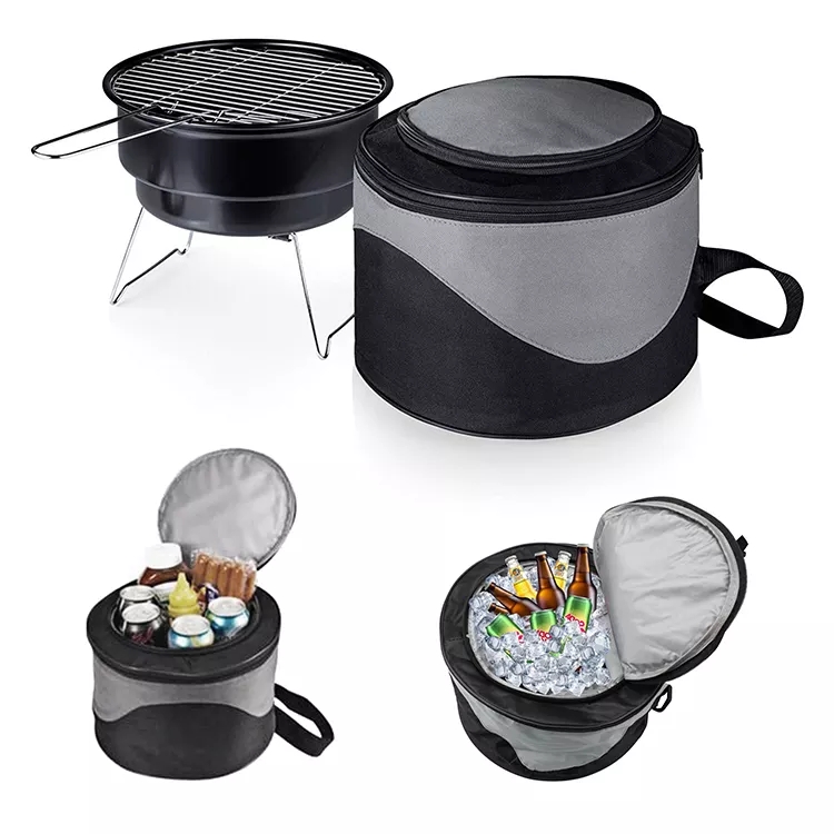 Runder Camping-Holzkohlegrill