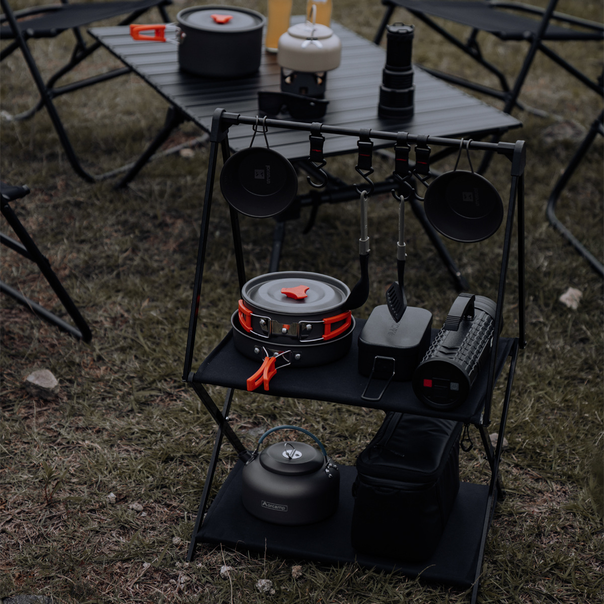 Klappbare Camping-Lagerregale aus Aluminium: Doppel- und Dreifachschicht