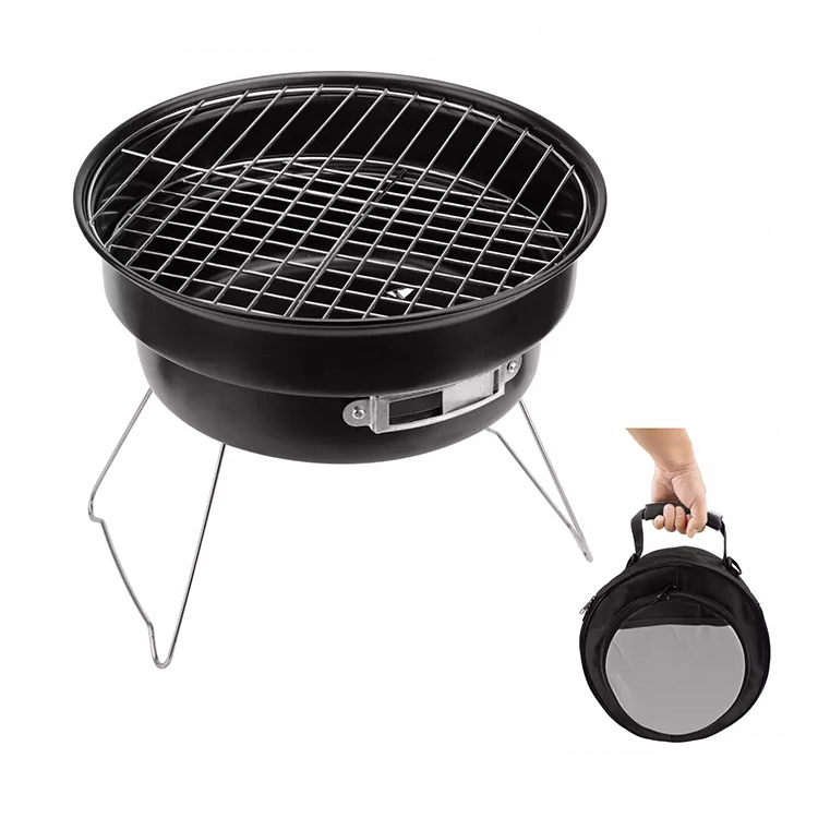 Runder Camping-Holzkohlegrill