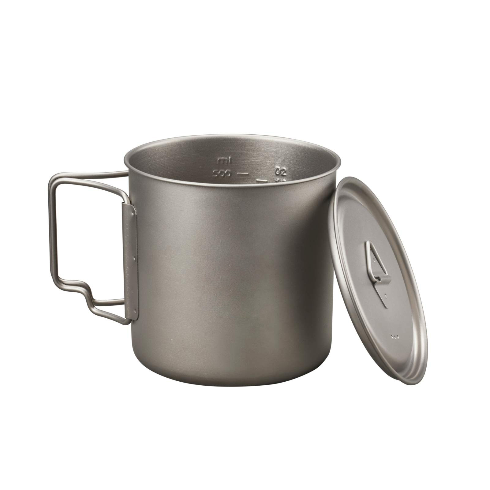 550ml Titan Campingbecher mit Deckel und klappbarem Griffdeckel