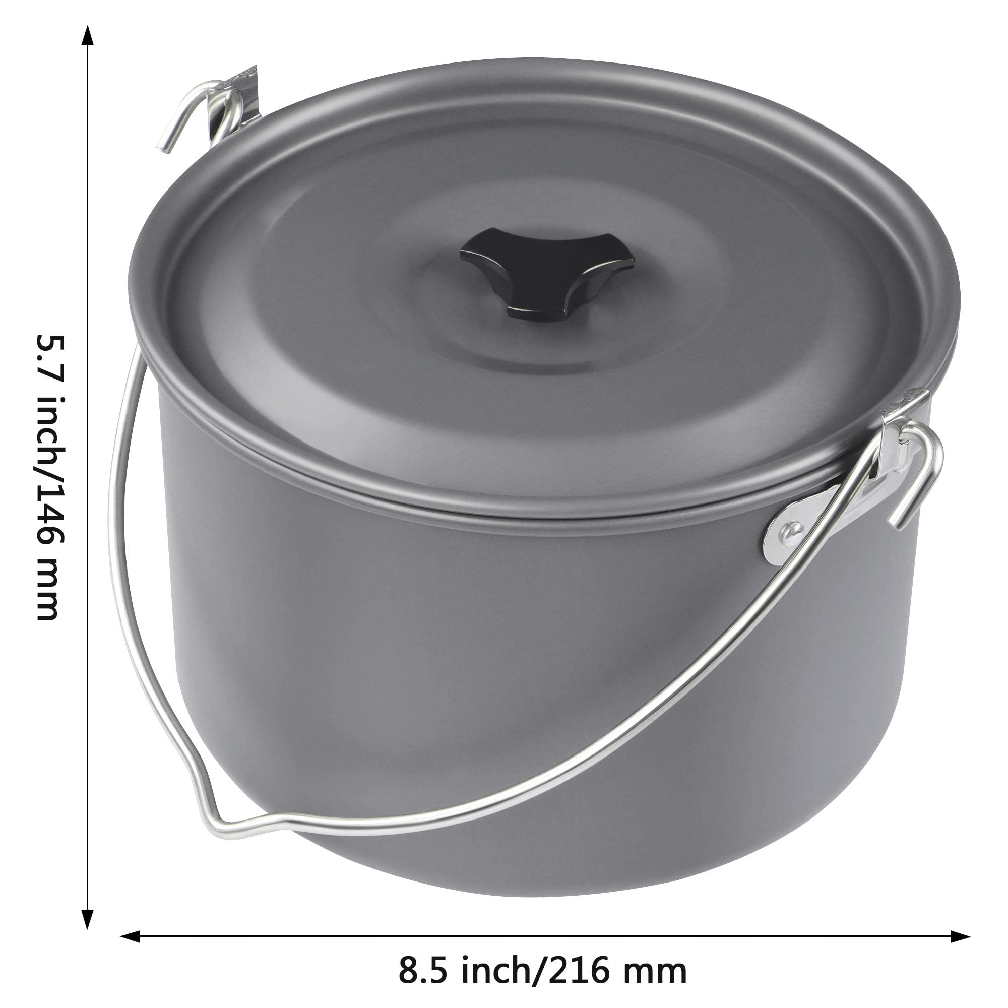 4L Camping Kochen Hängen Topf Für Backpacking Wandern Angeln Picknick