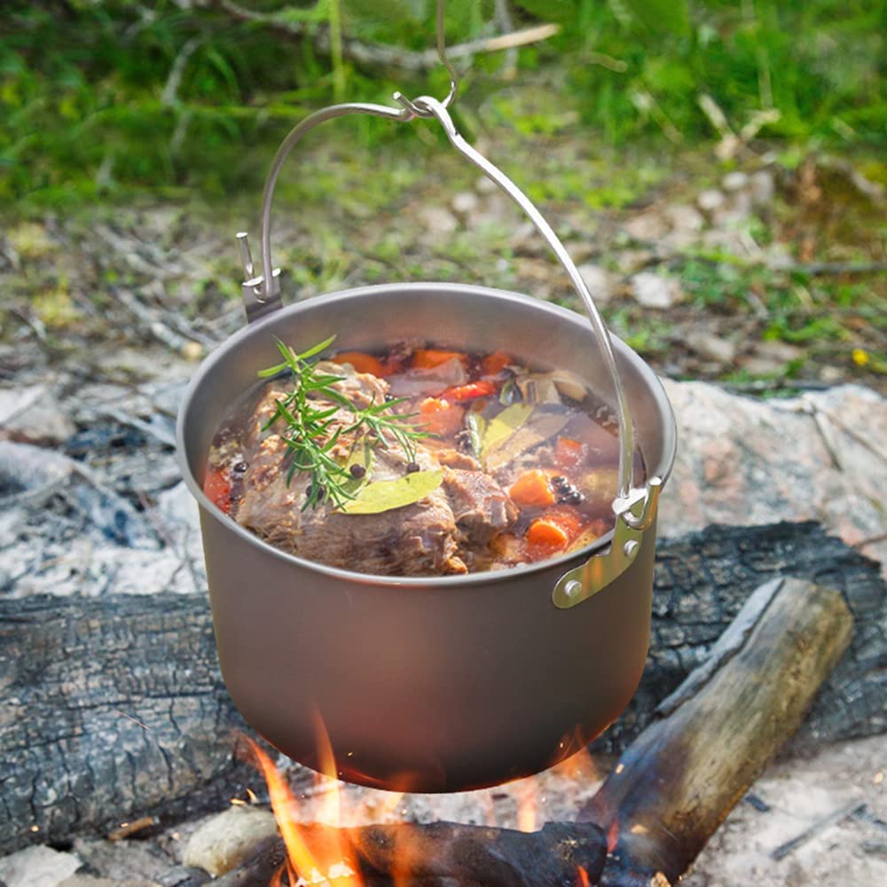 4L Camping Kochen Hängen Topf Für Backpacking Wandern Angeln Picknick