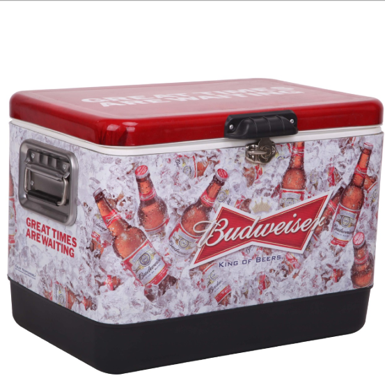 54QT Custom Logo Outdoor-Eisen-Kühlbox, Metall-Camping-Auto-Kühlschrank