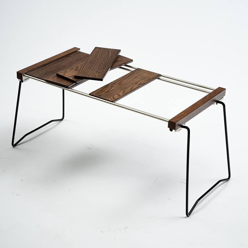Outdoor-Picknicktisch aus Walnussholz, Zebra-Design, klappbar, für Grill, Terrasse, Strand, Garten
