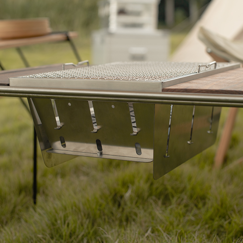 IGT-Holzkohle-Picknickgrill aus Edelstahl 304