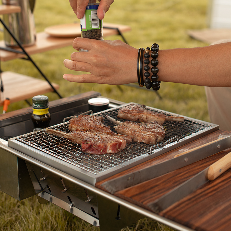 IGT-Holzkohle-Picknickgrill aus Edelstahl 304