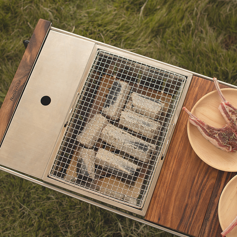 IGT-Holzkohle-Picknickgrill aus Edelstahl 304