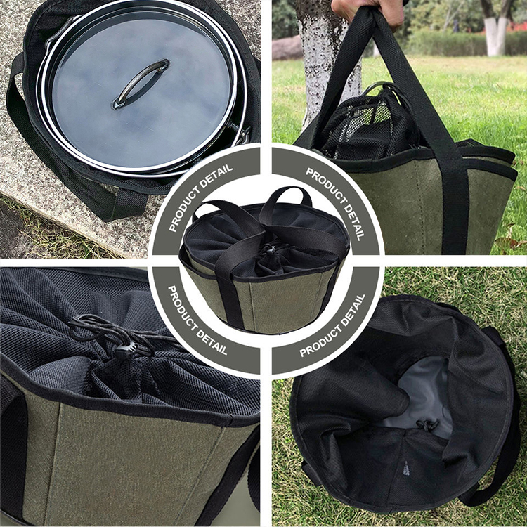 Dutch Oven-Abdeckung aus Canvas mit Seitentaschen
