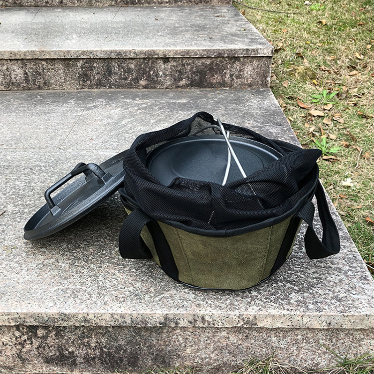Dutch Oven-Abdeckung aus Canvas mit Seitentaschen