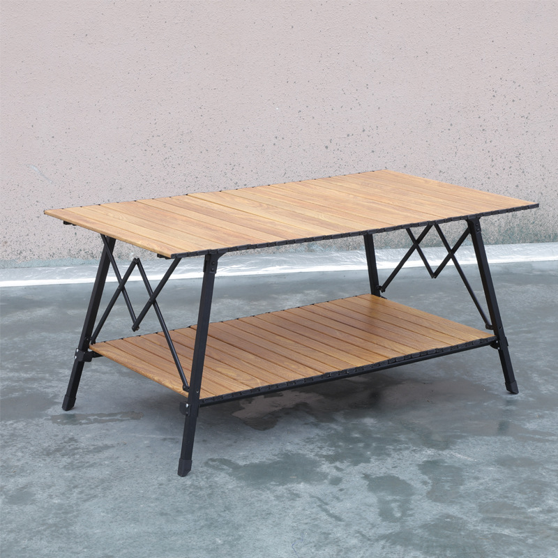Doppelschichtiger, klappbarer Campingtisch aus Aluminium