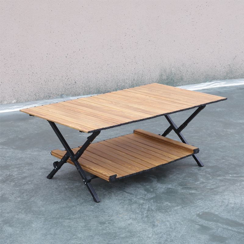 Doppelschichtiger, klappbarer Campingtisch aus Aluminium