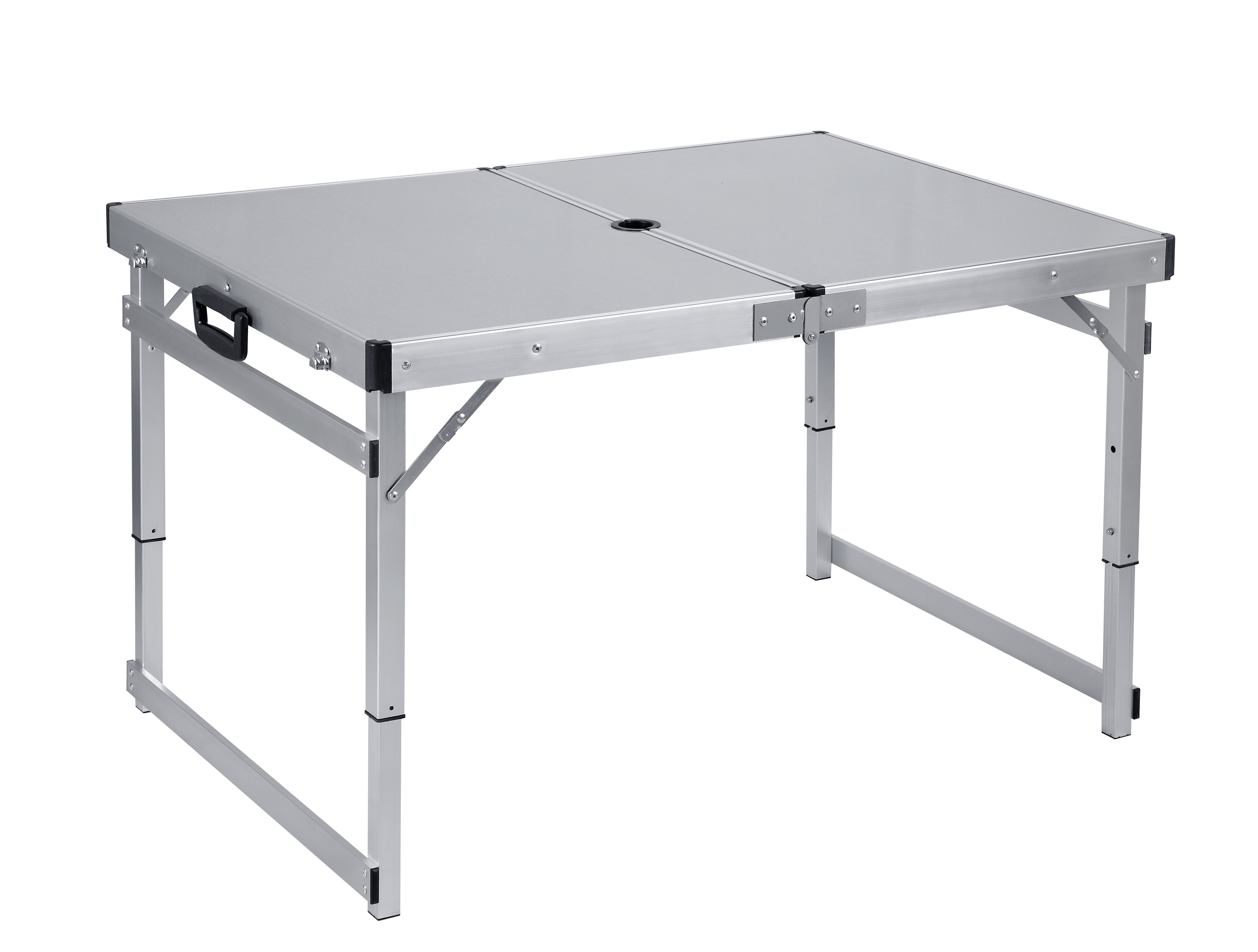 Höhenverstellbarer, klappbarer Kartentisch aus Aluminium