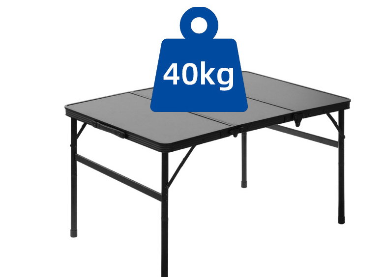 Tragbarer Klapptisch mit Aluminiumrahmen und MDF-Platte