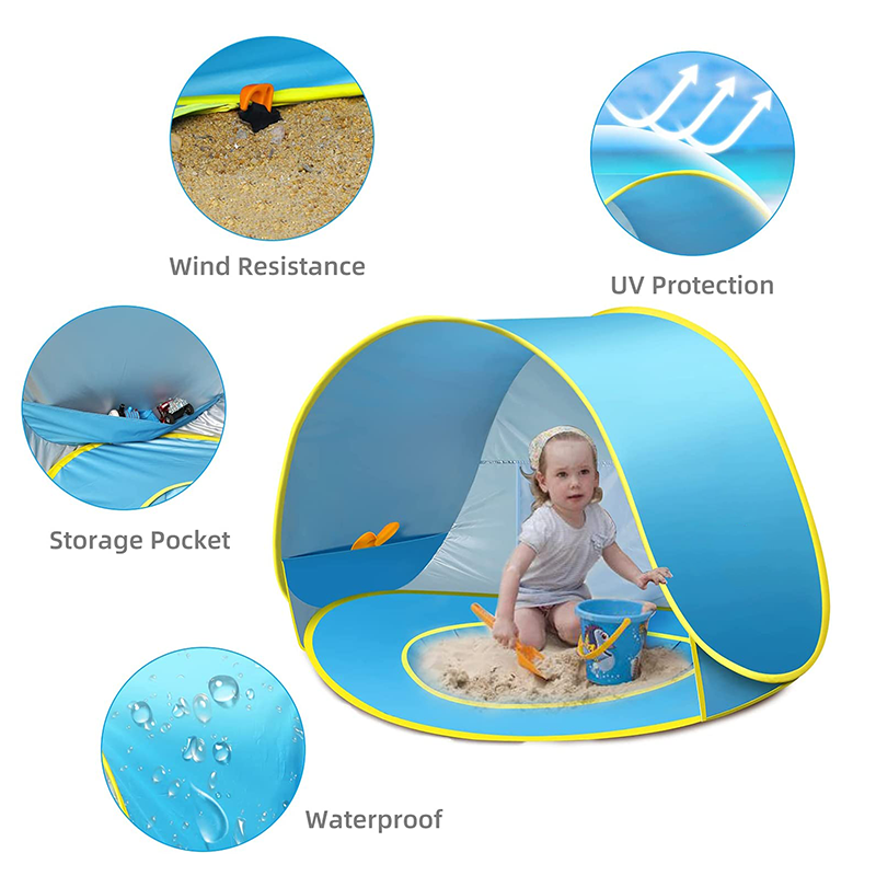 Camping Baby-Strandzelt - UV50-beständiges Pop-up-Vorzelt