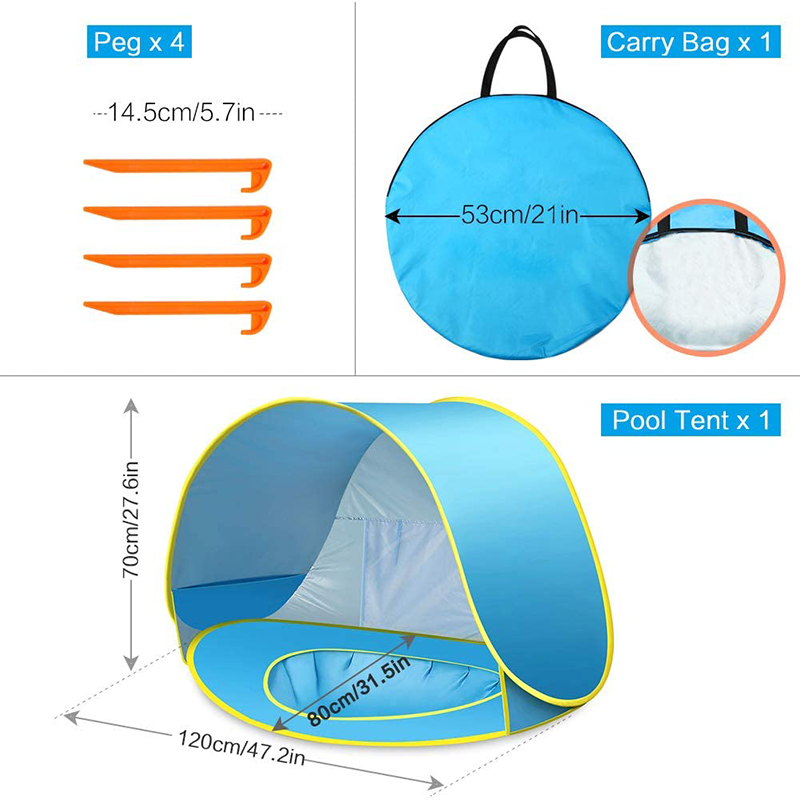 Camping Baby-Strandzelt - UV50-beständiges Pop-up-Vorzelt