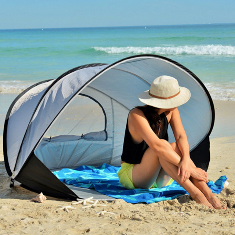 UPF 50+ Automatisches Camping-Strandzelt - Tragbarer Pop-up-Sonnenschutz