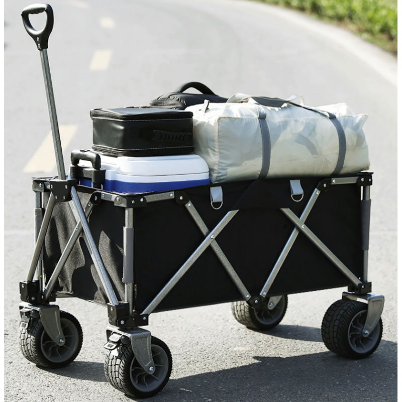 145L/226L Camping-Klappwagen mit Geländerädern, großem Fassungsvermögen, verstellbarem Griff