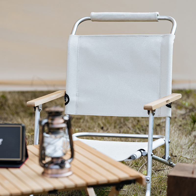Glamping-Klappstuhl aus Aluminium für den Außenbereich mit Rückenlehne