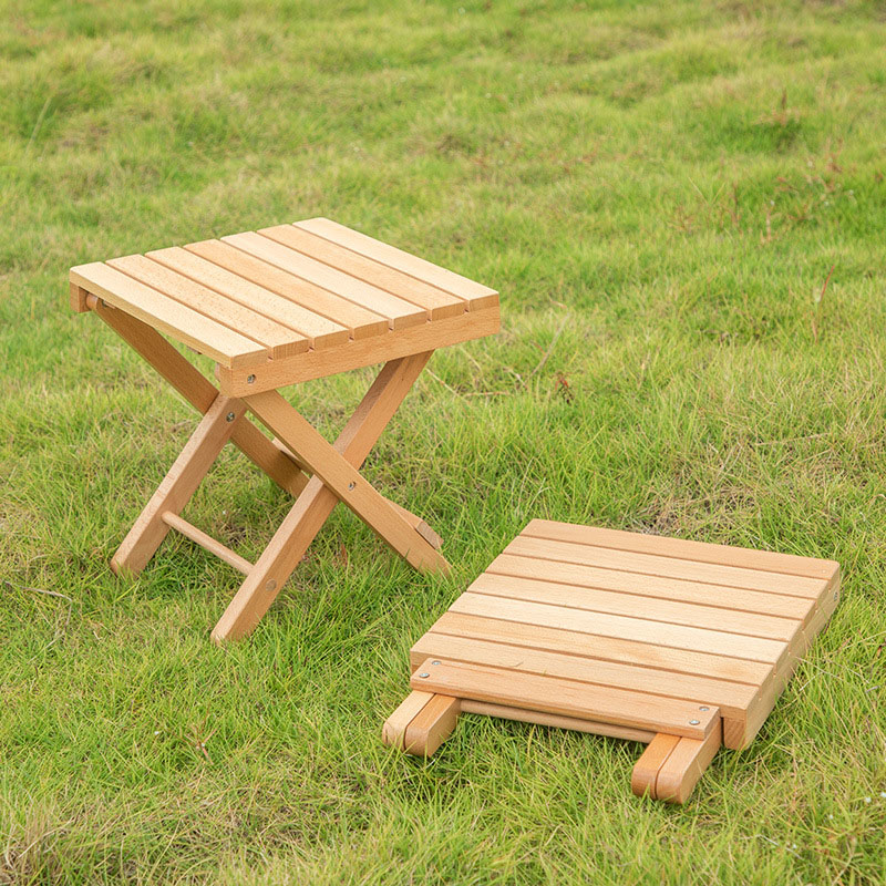 Campingtisch und -stühle-Set aus Buchen- und Eichenholz