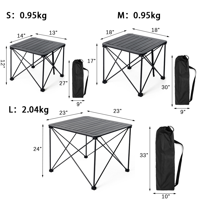 Tragbarer faltbarer Campingtisch aus Aluminium für Gartengrill, Camping, Picknick, Wandern, Angeln