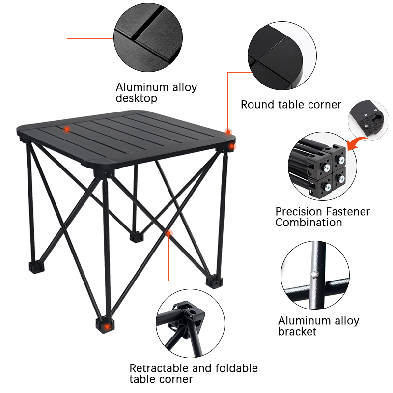 Tragbarer faltbarer Campingtisch aus Aluminium für Gartengrill, Camping, Picknick, Wandern, Angeln