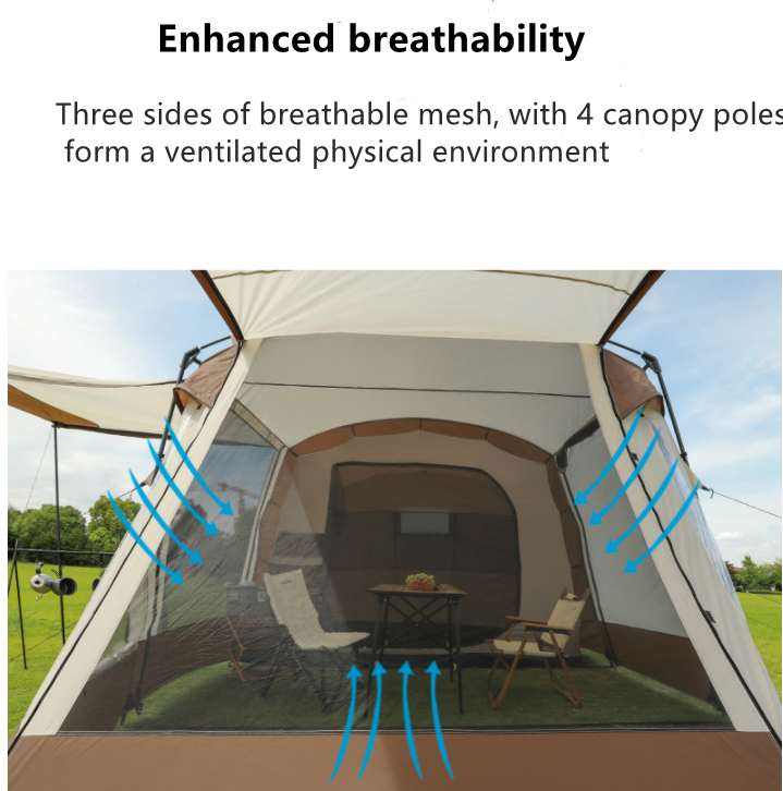 Outdoor Camping Beliebter Verkauf Doppelschicht Luxus Tunnelzelt