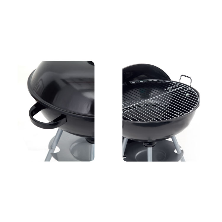 18" schwarzer Kessel-Holzkohlegrill für draußen, im Garten
