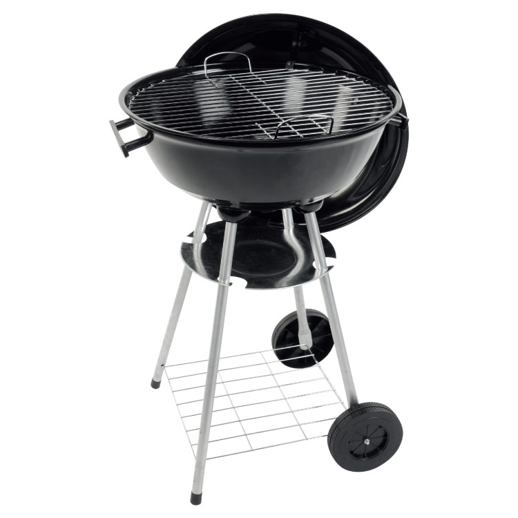 18" schwarzer Kessel-Holzkohlegrill für draußen, im Garten