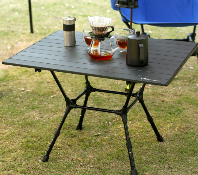 Klappbarer Campingtisch aus Aluminium – tragbar, höhenverstellbar, für draußen, Camping, Rucksackreisen, Strand, Picknicks
