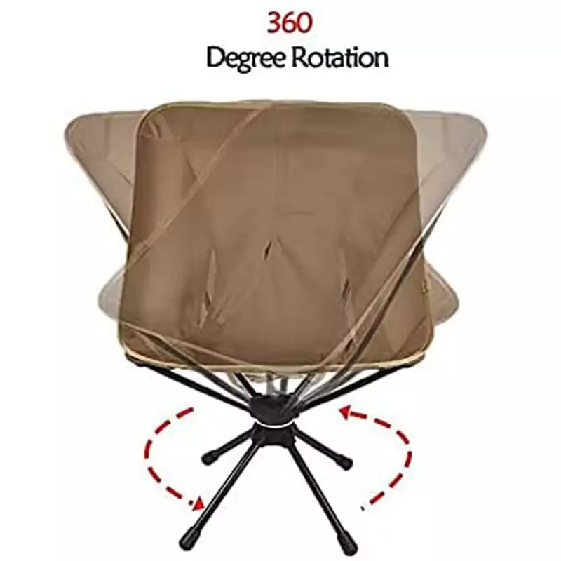 360 Grad drehbarer Camping-Klappstuhl für Outdoor-Reisen, Strand und Picknick