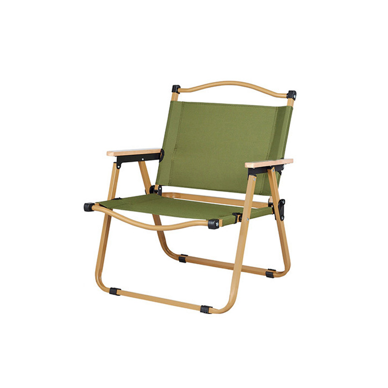 Tragbarer Klappstuhl aus Aluminium mit Holzmaserung für Camping, Terrasse, Garten und Strand