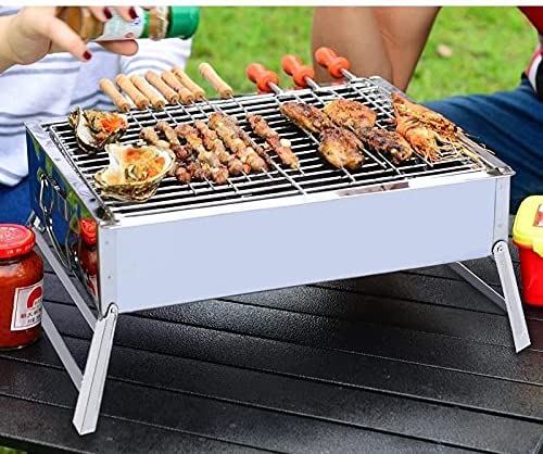 Tragbarer Holzkohlegrill aus Edelstahl für den Außenbereich