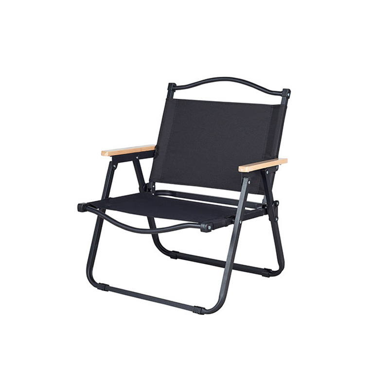 Tragbarer Klappstuhl aus Aluminium mit Holzmaserung für Camping, Terrasse, Garten und Strand