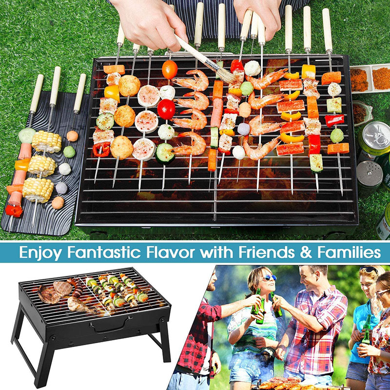 Tragbarer, zusammenklappbarer Holzkohlegrill für Outdoor-Camping