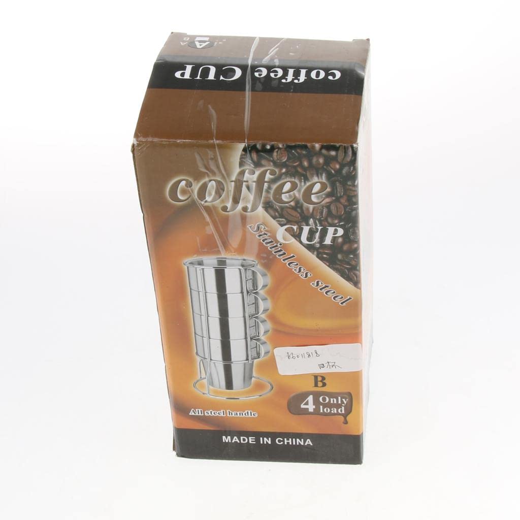 6 Stück 10oz Kaffeebecher aus Edelstahl, doppelt isolierte Vakuum-Trinkbecher mit Griff