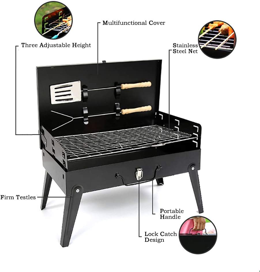 Tragbarer Holzkohlegrill für Camping, Reisen, Garten, Outdoor
