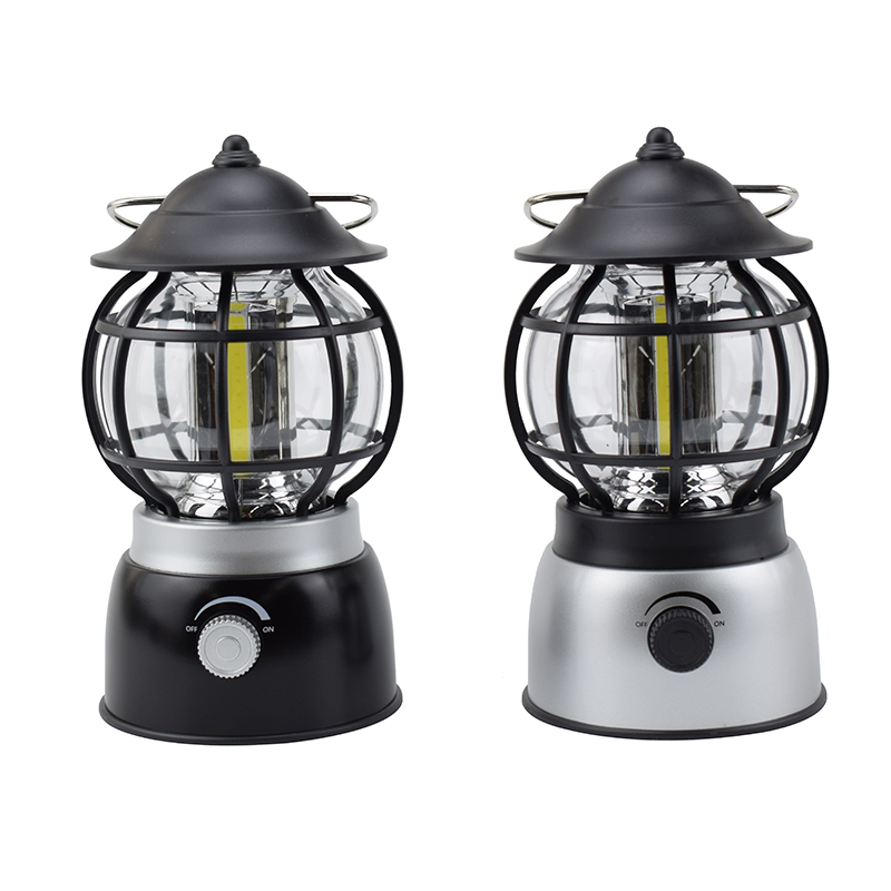Helle COB Dimmschalter mit Haken 3AA Batterie Retro LED Camping Laterne Outdoor Vintage Camping Licht Lampe